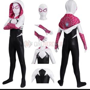Kids Gwen Cosplay Costumes Across The Spider-Verse Gwen Halloween Suit 5/6 years